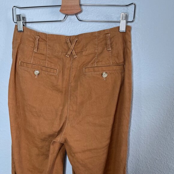 Maeve By Anthropologie Womens Relaxed Leg Trouser Pants Linen Blend Size 2 - Picture 11 of 13